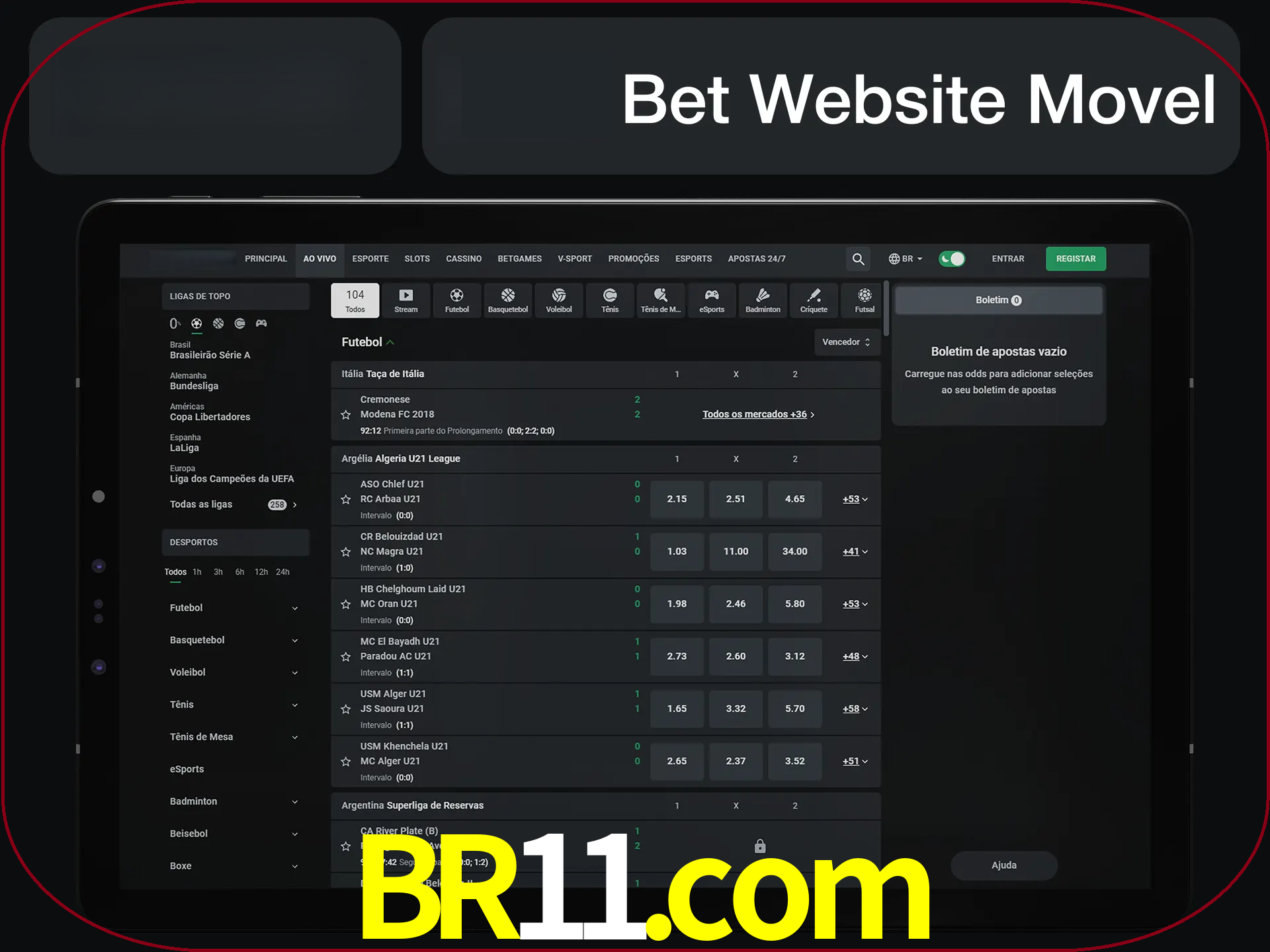 Use nosso website em qualquer dispositivo.