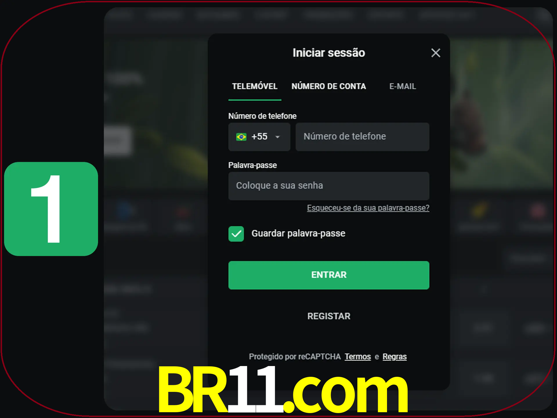 Clique no botão Entrar.